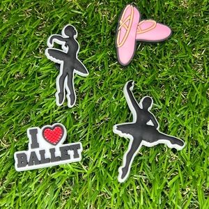 NEW - 4 Ballet Shoe Charms Crocs